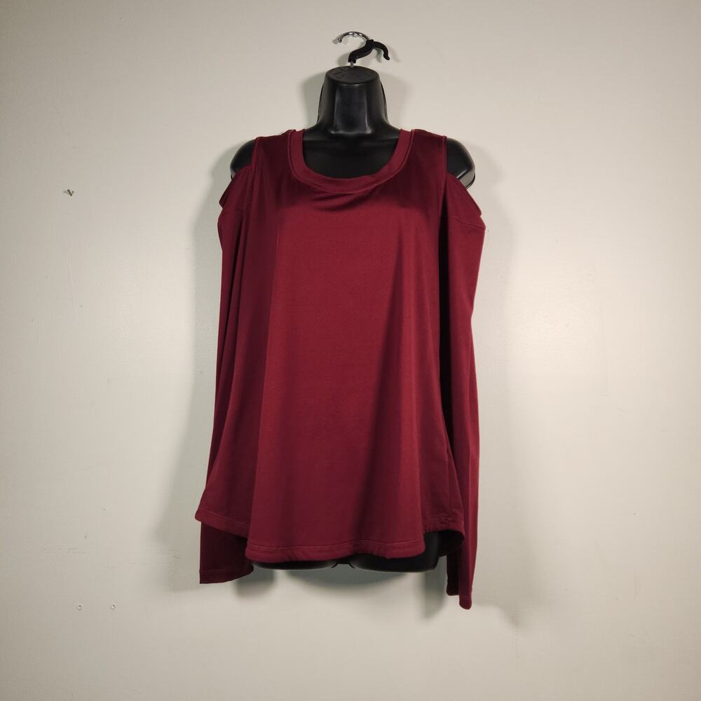 CALIA Athletic LS Coldshoulder Top Womens XL Burgundy Fitness Workout Athleisure